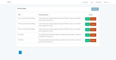 Laravel table