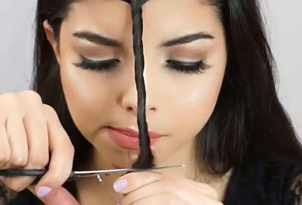 Филируем челку филировочными ножницами. Как филировать челку ножницами. Стрижки с челкой. Стрижка челки филировочными ножницами. Как филировать челку ножницами.