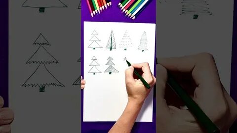 Как нарисовать елку карандашом видео