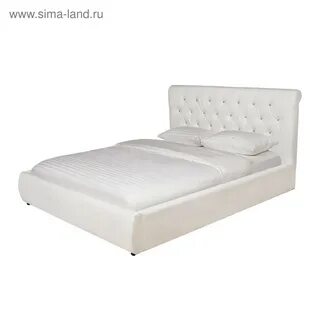 Кровать белого цвета с подъемным механизмом