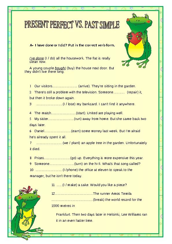 Present perfect or past simple Worksheets. Present perfect past simple Worksheets. Present perfect vs past simple. Present perfect and past simple разница Worksheets. Past simple or present perfect exercises