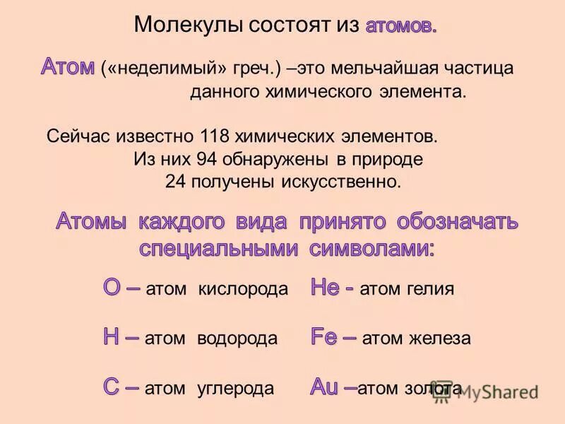 Назовите мельчайшую частицу