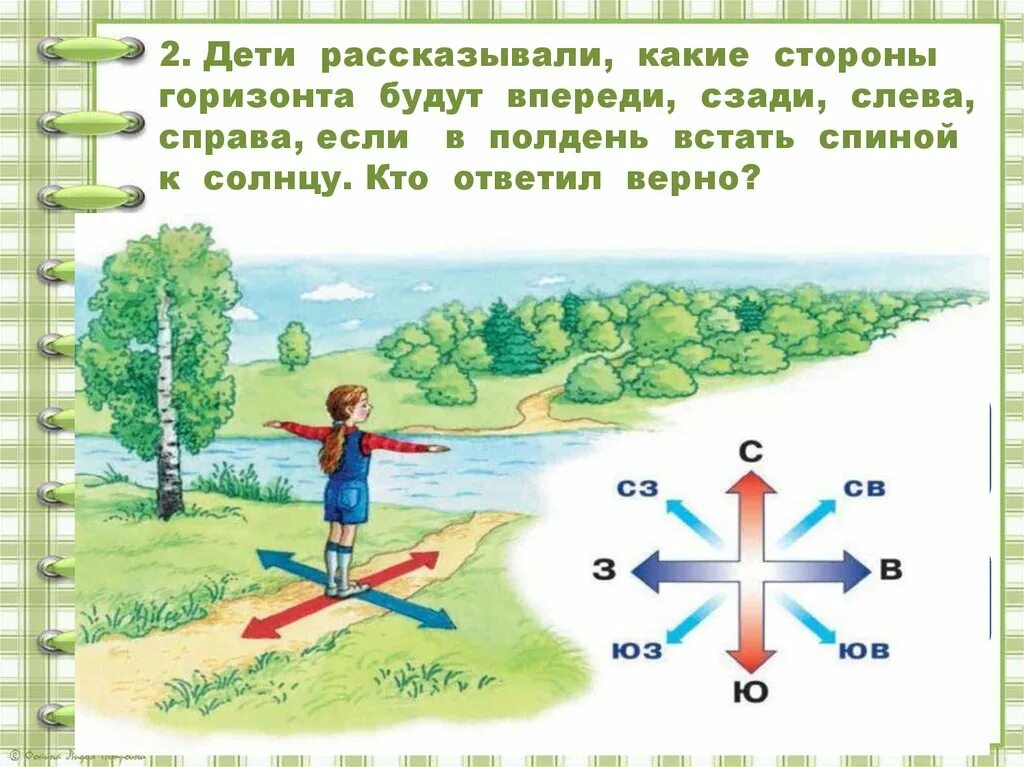 Стороны горизонта. Ориентирование на местности для детей. Ориентирование на местности по горизонту. Как определить стороны горизонта. Проверочная ориентирование на местности