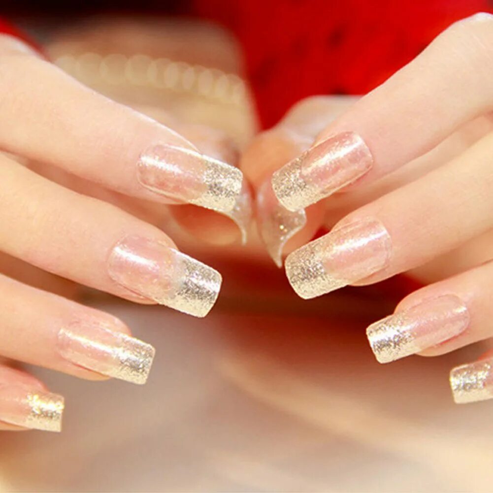 Прозрачное наращивание ногтей. Прозрачный френч. Прозрачное наращивание ногтей. Прозрачные ногти. Прозрачное наращивание ногтей.