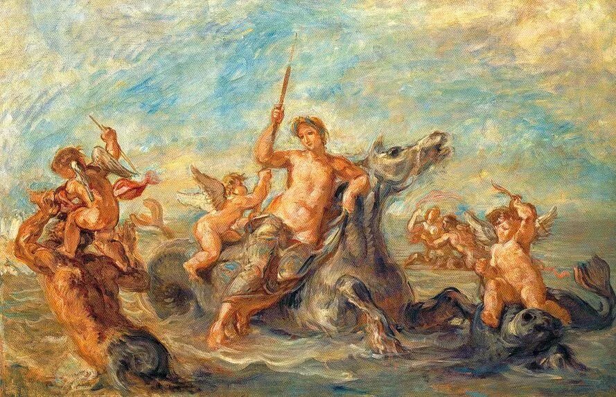 Триумф нептуна и амфитриты. Джованни тьеполо триумф амфитриты. триумф амфитриты картина. фреска делакруа атилла. пуссен триумф амфитриты.