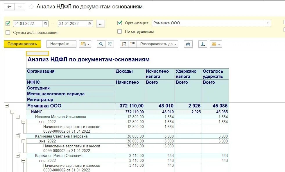 Анализ НДФЛ по документам основаниям. Анализ НДФЛ по документам основаниям в 1с 8.3. 2 НДФЛ анализ. Анализ НДФЛ по месяцам.