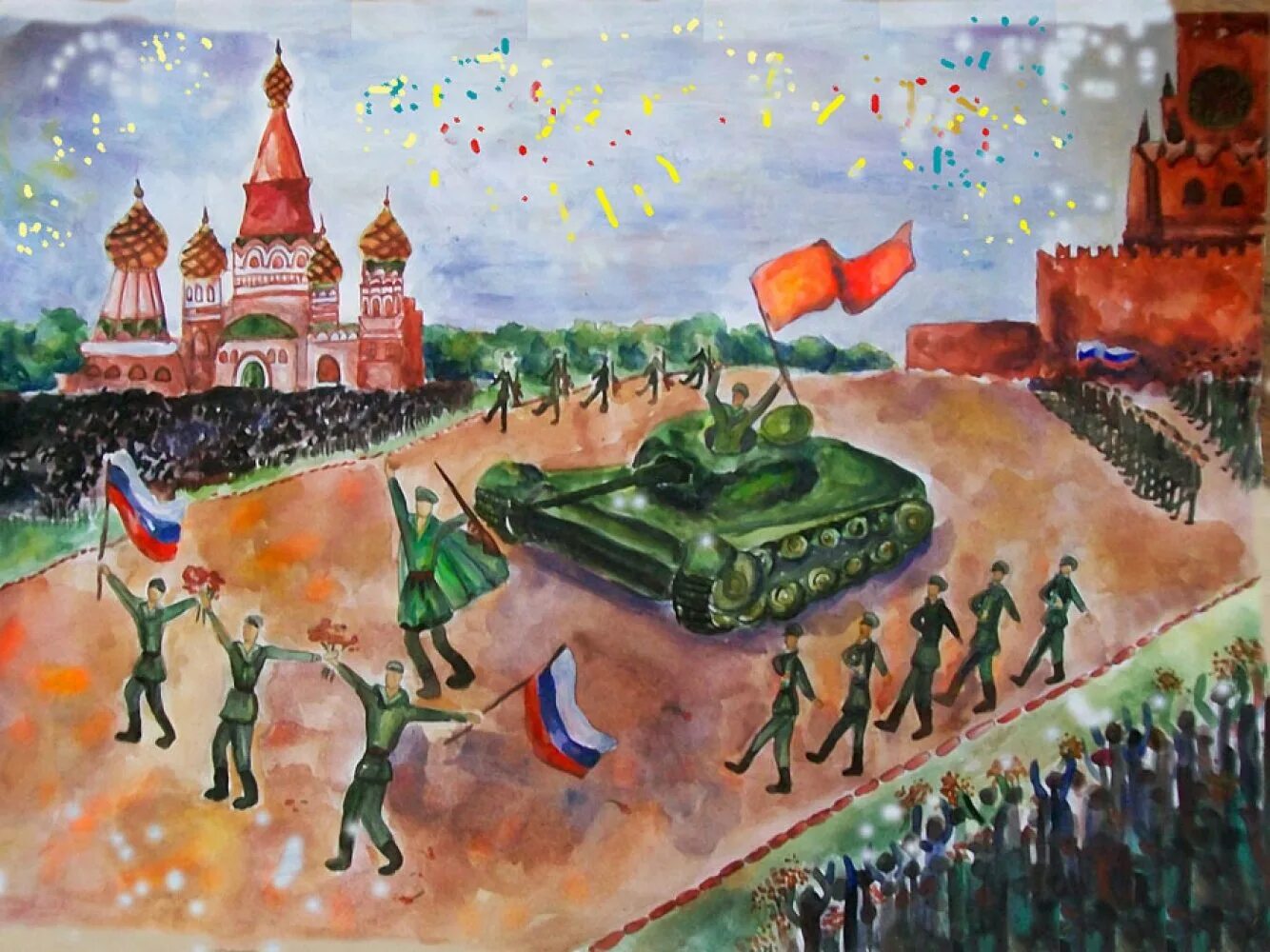 9 мая 2025 для детей. &quot;праздник великой победы&quot; рисунокребенка. рисунок ко дню победы. детские рисунки ко дню победы. картина день победы для детей.
