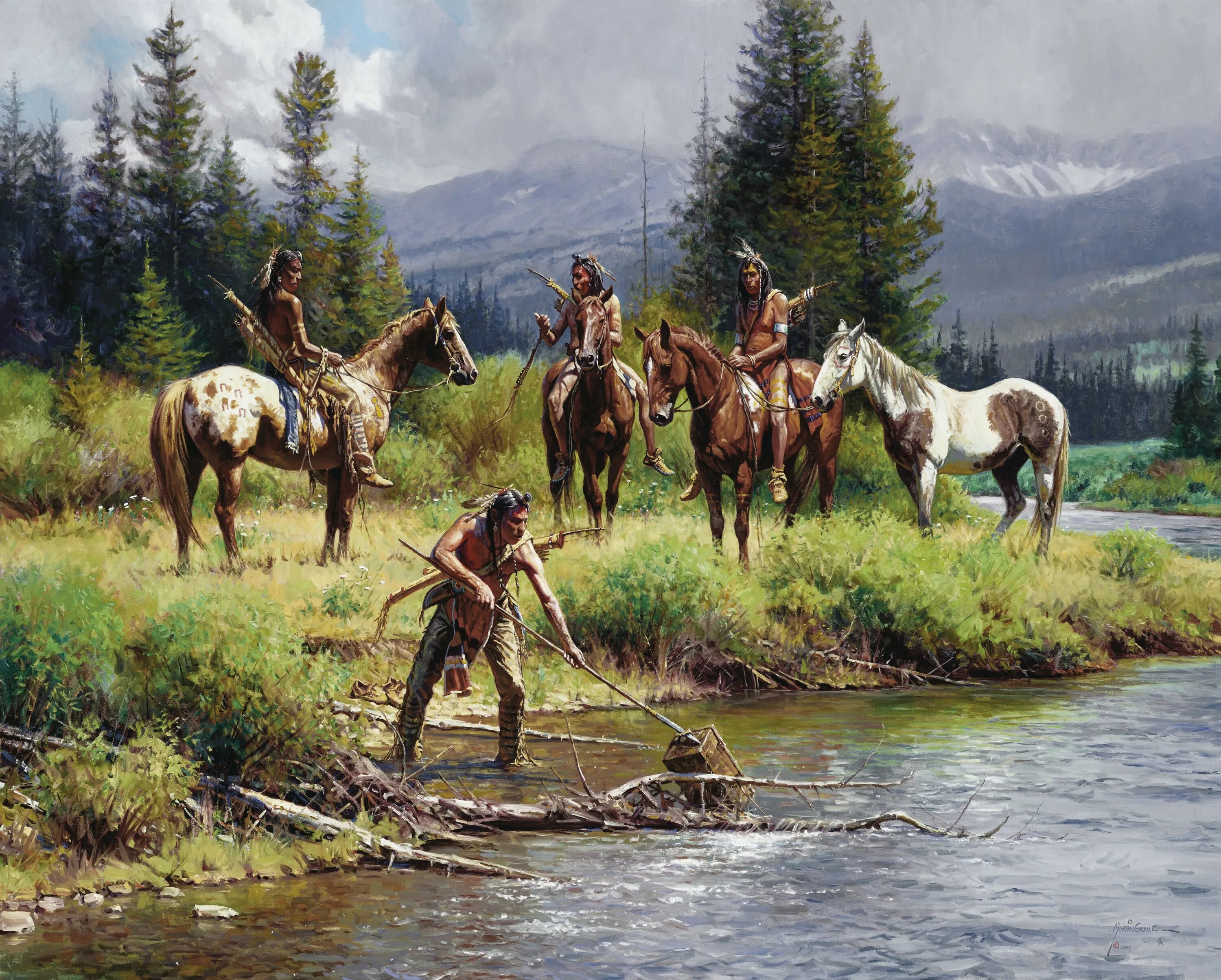 Художник-ковбой Martin Grelle. Индейцы чьи предки обитали на западе канады