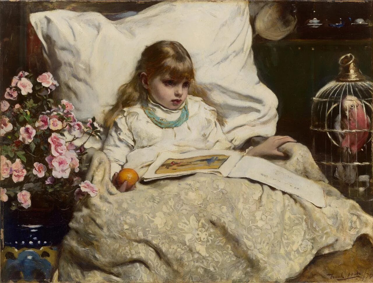Фрэнк Холл художник. Frank Holl 1845–1888. Картинка девочка с куклой