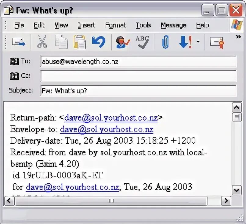 Email header. Email header