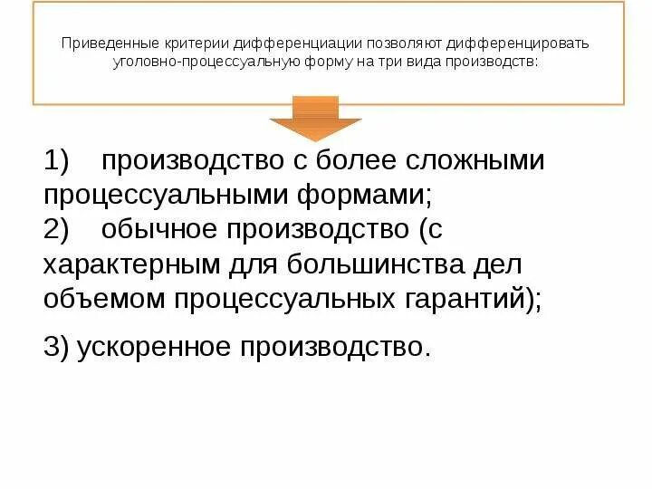 Формы уголовного производства. Дифференциация процессуальной формы. Виды дифференциации уголовно процессуальных производств. Процессуальная форма УПК. Критерии дифференцировки.