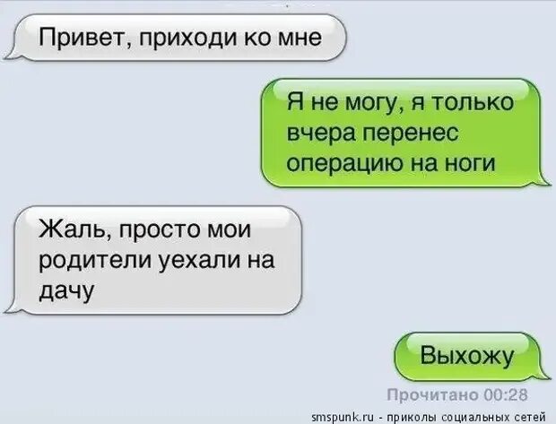 Смс придет или прийдет. Приди ко мне. У меня родители уехали. Пришли мне смс. Переписка я одна дома Мем.