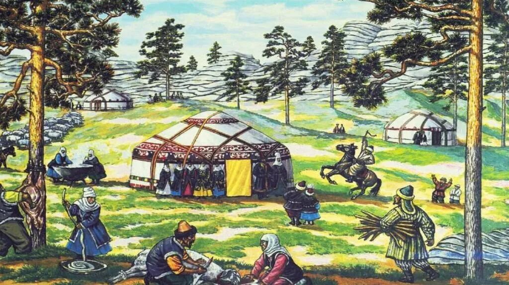 Армия тимура тамерлана. Занятия тюрок. Казахская живопись кочевье. Занятия тюрок. Гунны воины.
