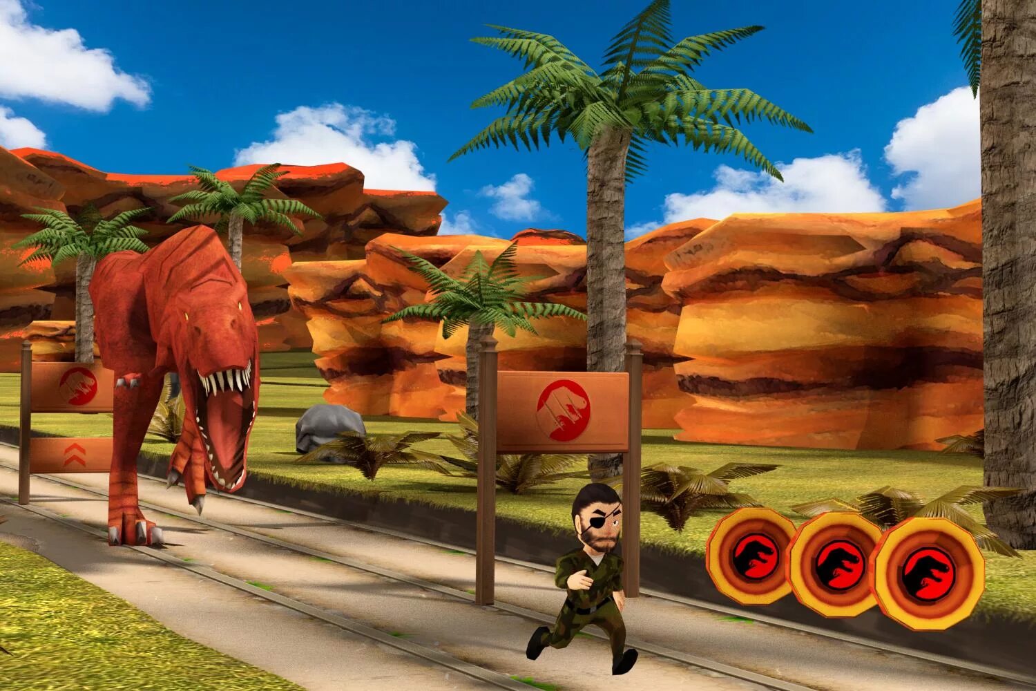 Running dinosaur