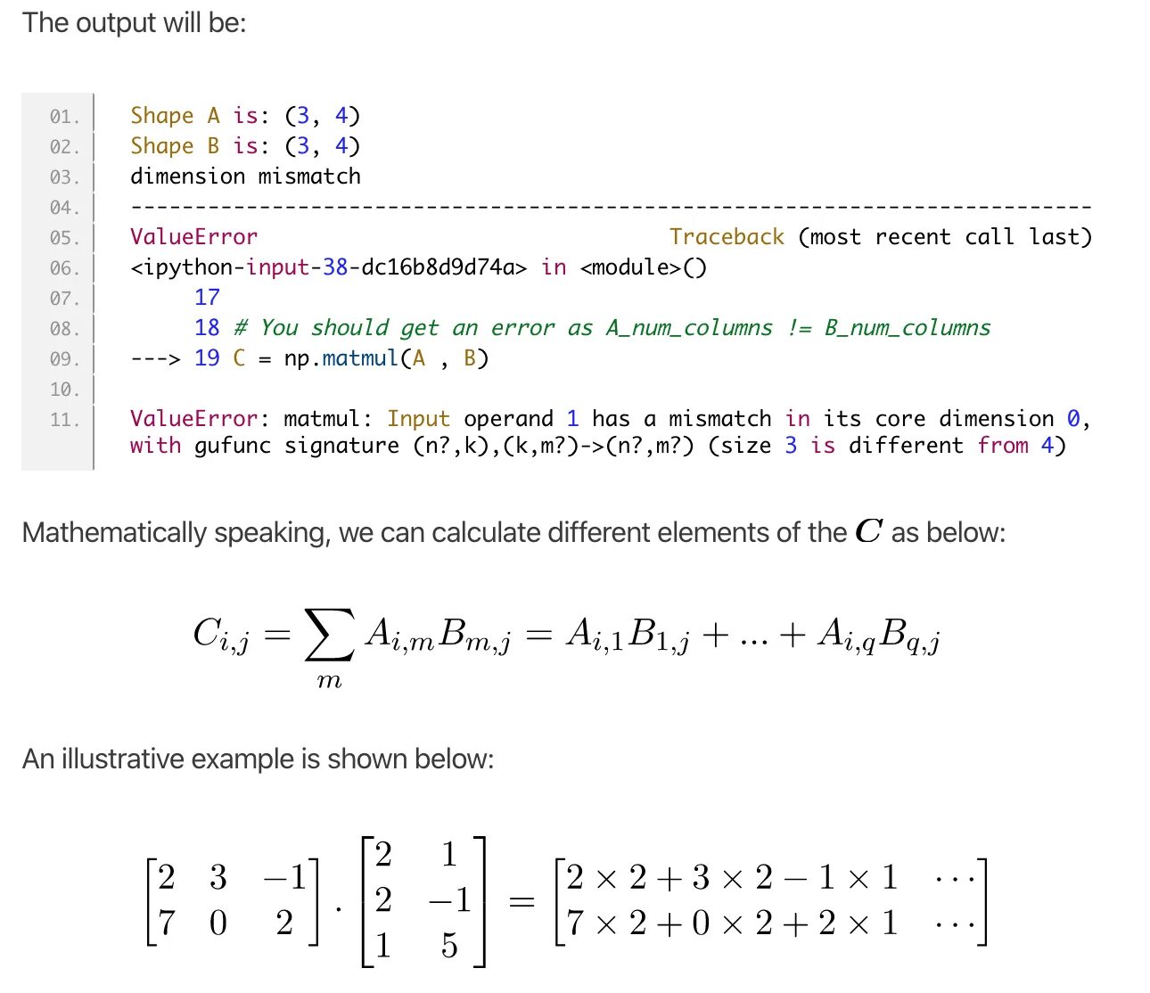 Размер матрицы numpy. Размер матрицы numpy