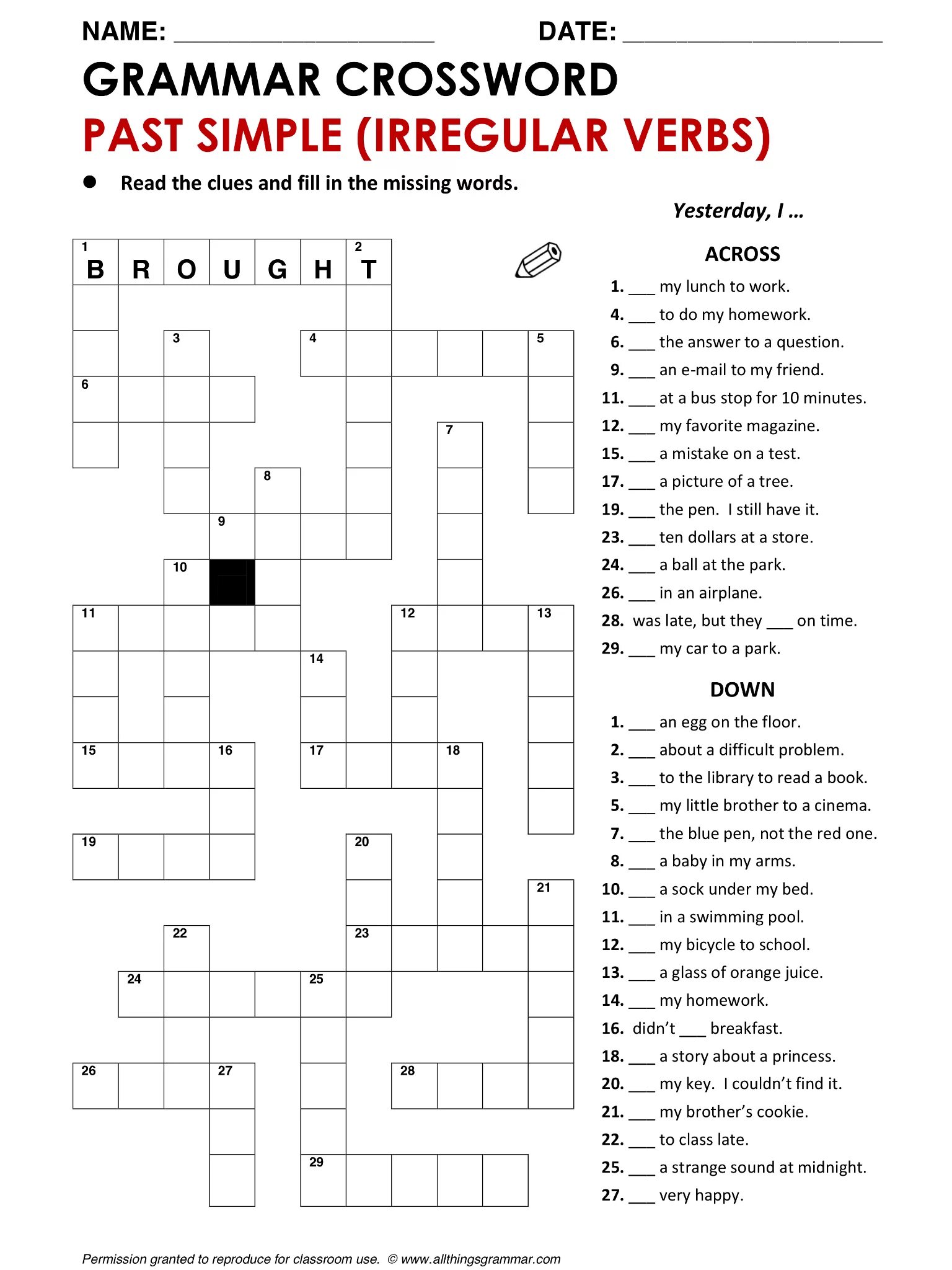 Simpler crossword