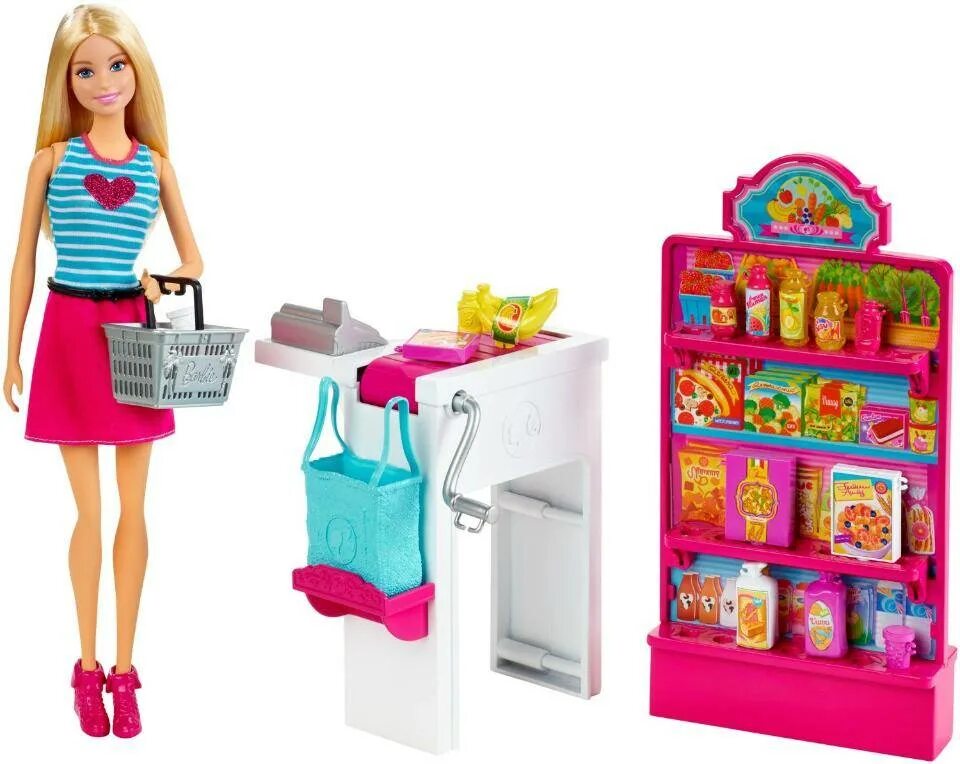 Куклы недорогие магазинов. Набор Barbie продуктовый магазин Малибу, 29 см, ckp77. Barbie Malibu набор. Куклы Барби плейсет. Игровой набор Barbie продуктовая Лавка.