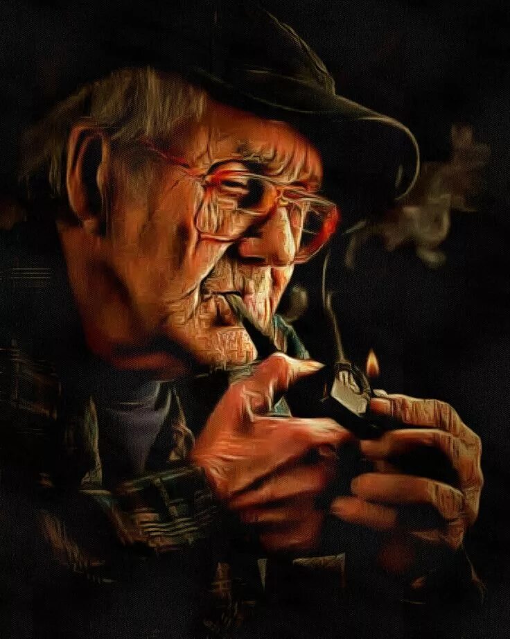 Дед арты. Старик с трубкой. дедушка с трубкой. старик с трубкой арт. курящий дед.