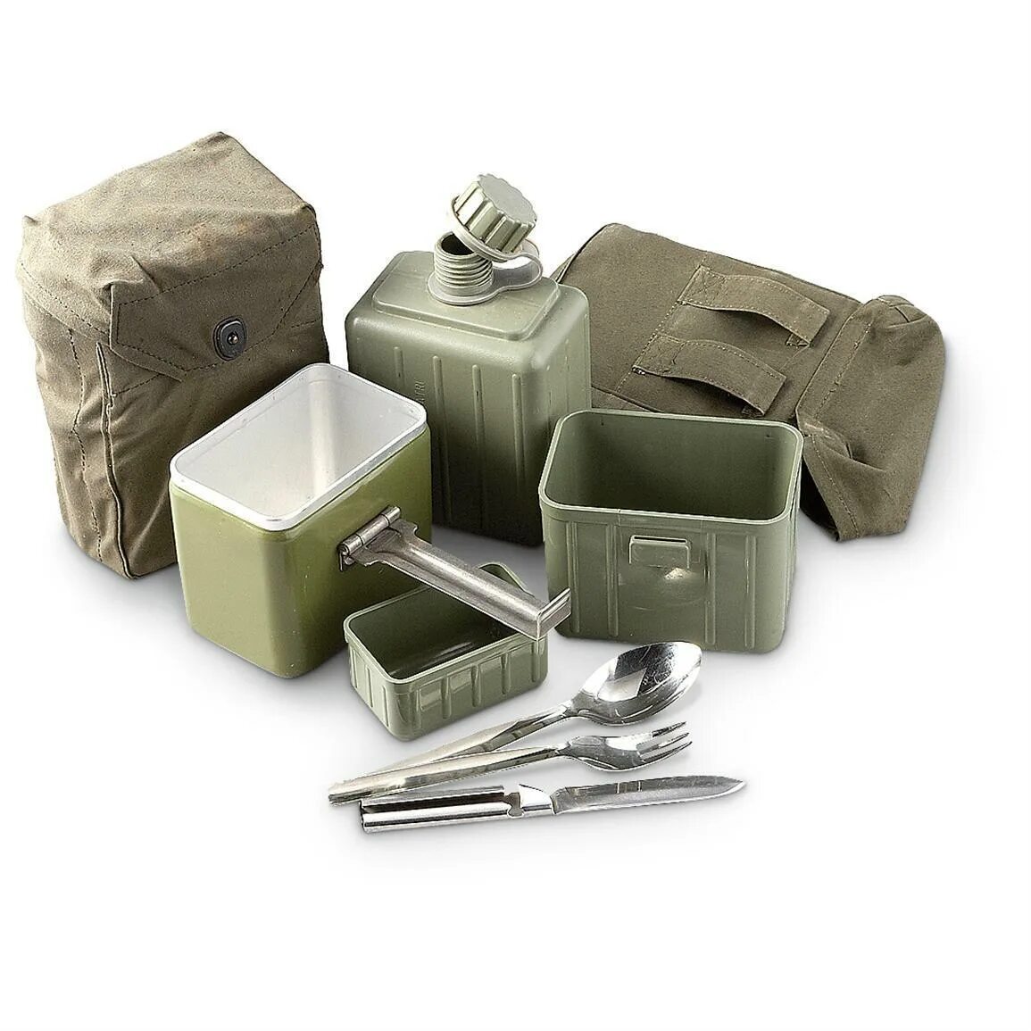 Армейский походный. Military Surplus mess Kit. Армейский набор. Походные принадлежности. Армейский набор посуды.
