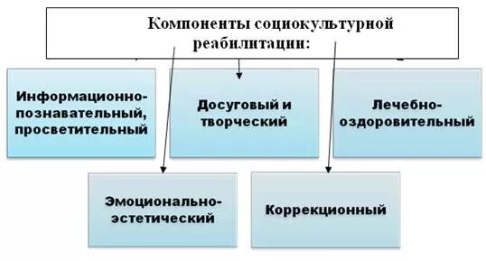 Программа социокультурной реабилитации. Компоненты социокультурной реабилитации. социокультурная реабилитация инвалидов. социально-культурная реабилитация инвалидов. социальная реабилитация инвалидов схема.