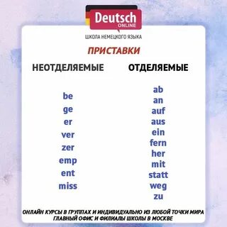 Отделяемые приставки в немецком