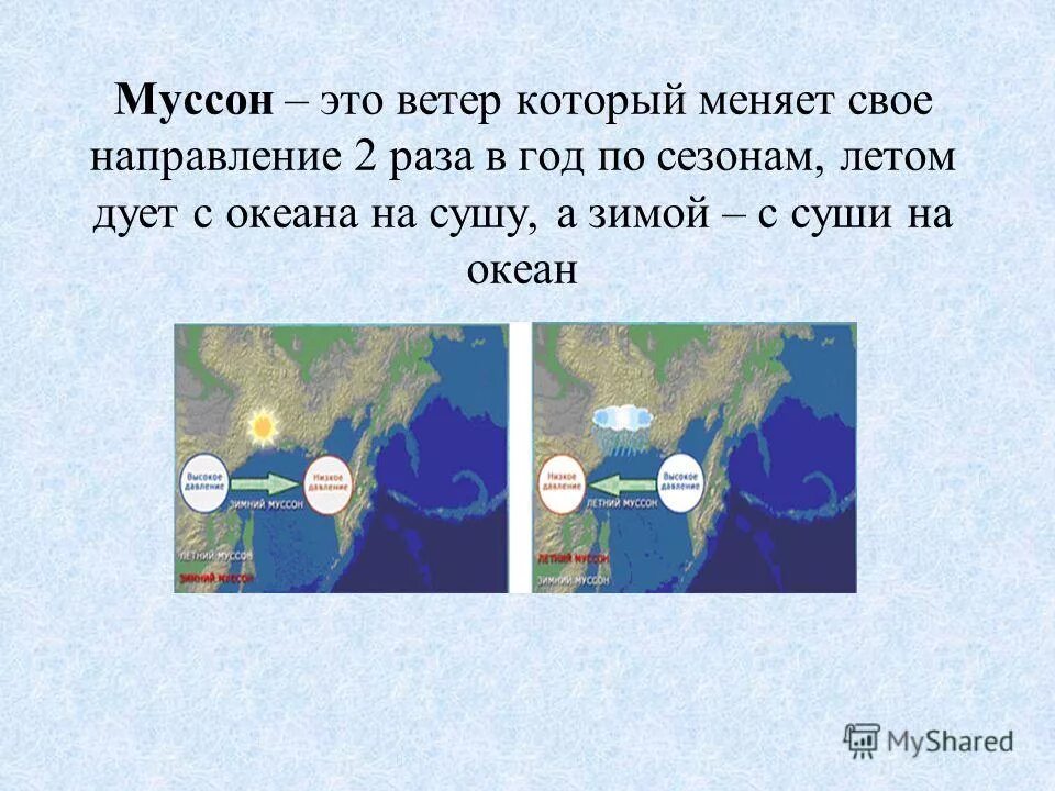 Как называется ветер который днем. Муссон ветер. Муссоны это в географии. Направление летнего и зимнего Муссона. Мессон.