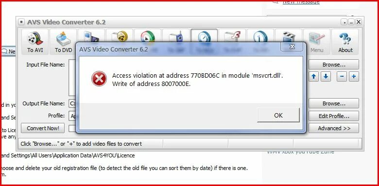 Access violation at address 000000. Access violation at address. djvu reader access violation at address. access violation at adress b4f1fe14. access violation at address 00e14dab in module.