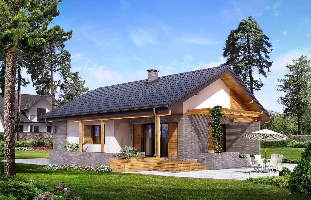Дом за две недели. Z500 проекты одноэтажных домов шале. дома с двускатной крышей. частный дом одноэтажный. красивые фасады одноэтажных домов.