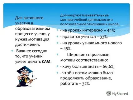 Тест мотивация учебной деятельности
