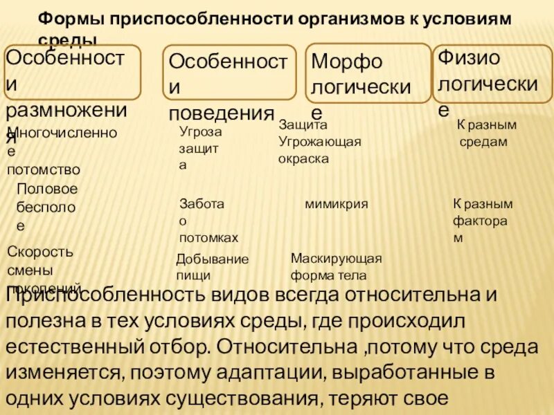 Приспособление животных к среде обитания примеры таблица. Таблица по биологии 9 класс приспособленность. Формы приспособленности у животных таблица. Формы приспособленности организмов таблица. Адаптация как результат естественного отбора.