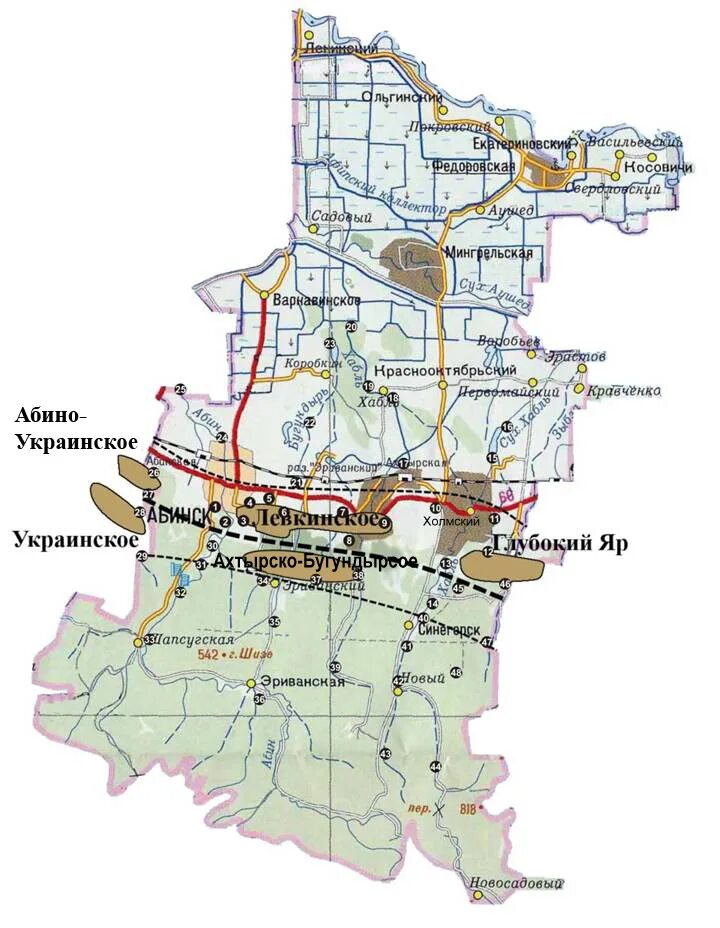 Карта абинского района