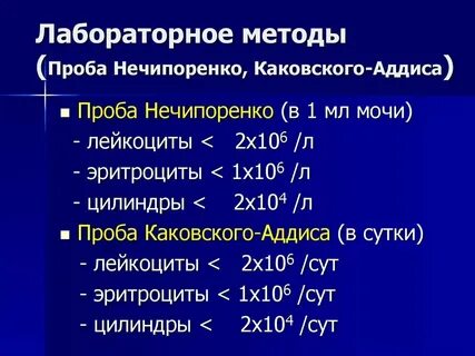 Общий анализ мочи проба нечипоренко