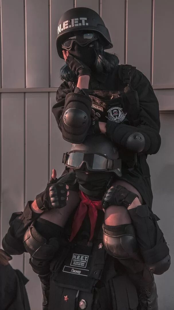 Swat playing with fighter pilot