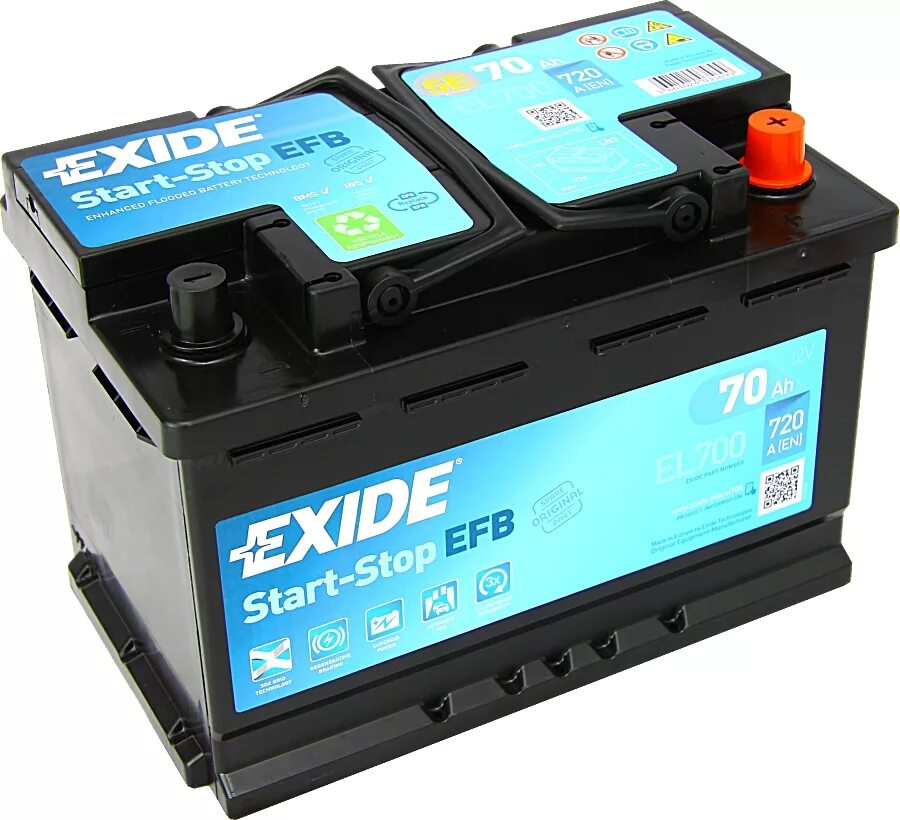 Автомобильный аккумулятор 70 ач. Exide el700. Exide EFB el700. Аккумулятор Exide start-stop EFB el700 70ah 720a. Exide el700 ECM.