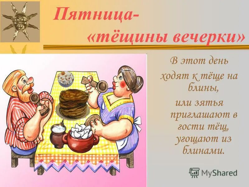 Тещины блины в какой день недели масленицы