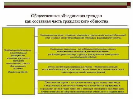 Роль общественных объединений в государстве