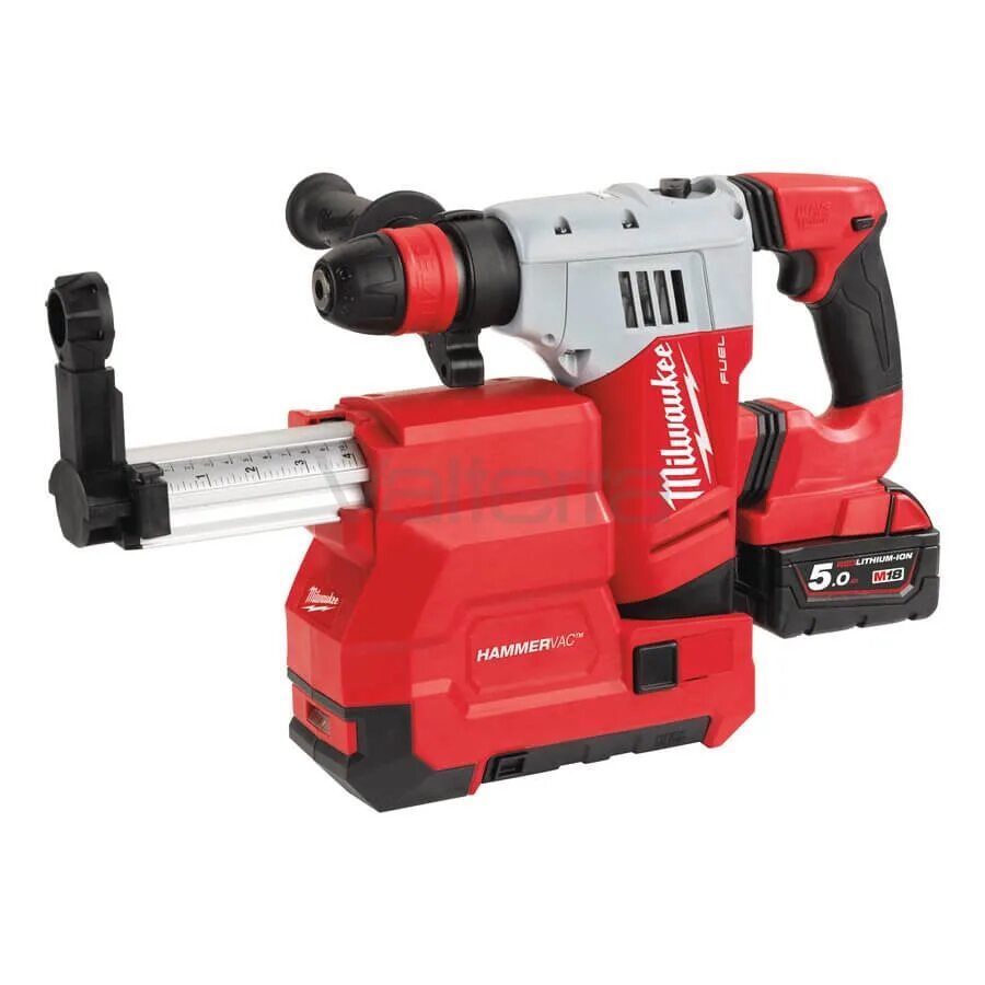 Аккумуляторный перфоратор sds. Аккумуляторный перфоратор Milwaukee m18. Milwaukee аккумуляторный перфоратор с пылесборником. Milwaukee m18 fuel CHXDE-502c. Пылесос для перфоратора Milwaukee.