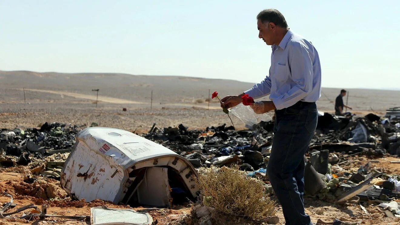 Having crashed plane