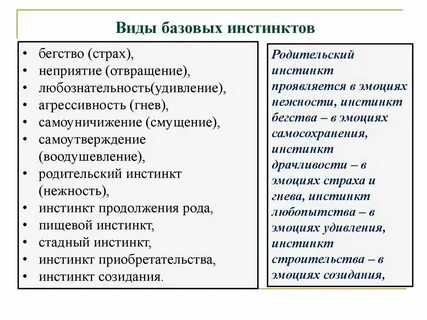 Инстинкты у детей