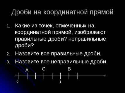 Координаты на прямой дроби