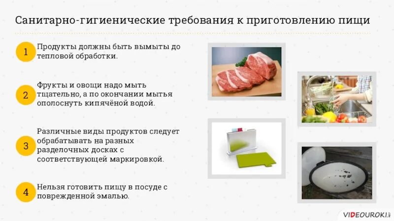 Проект по теме техника обработки пищевых продуктов Санитарные требования к кулинарной обработке пищевых продуктов