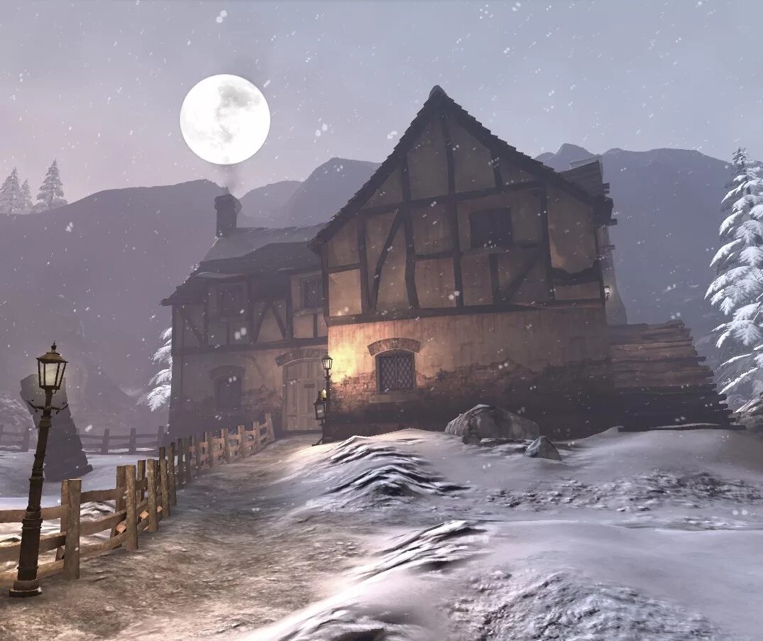 Fable cottage. Fable 2 старинная Хижина. Фейбл 2 зима. Fable 2 Winter Lodge. Fable 2 пейзажи.