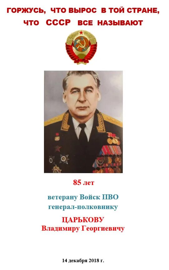 Царьков генерал полковник авиации. Генерал ПВО Царьков. Георгиевичу как правильно