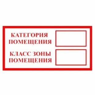 Табличка с категорией помещения