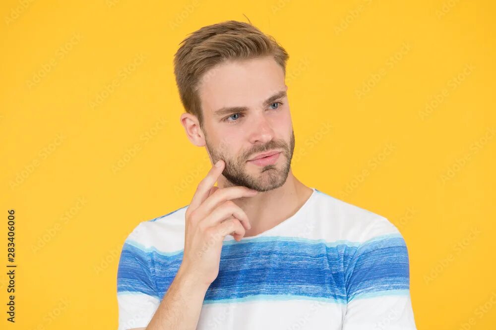 Man with not her