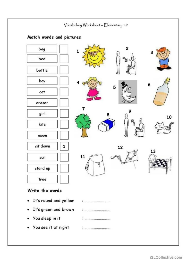 Match the words fun. Worksheets Elementary английском. Задания English for Elementary. Упражнения на уровень Elementary. Задания на английском для Elementary.
