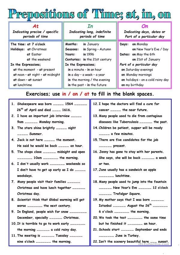 There is little time for the test. In on at в английском языке worksheets. предлоги at in on worksheets. worksheets english предлоги on at in. in on at time в английском языке worksheets.
