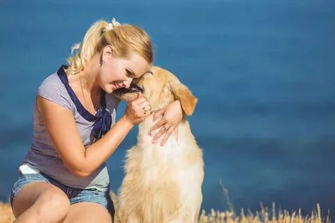Girl her dog