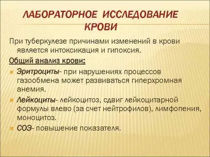 Анализы показывающие туберкулез