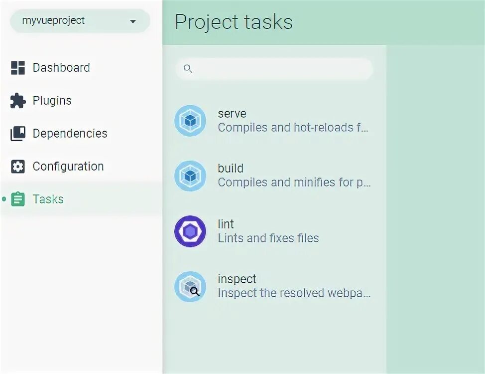 Task buttons. Task buttons